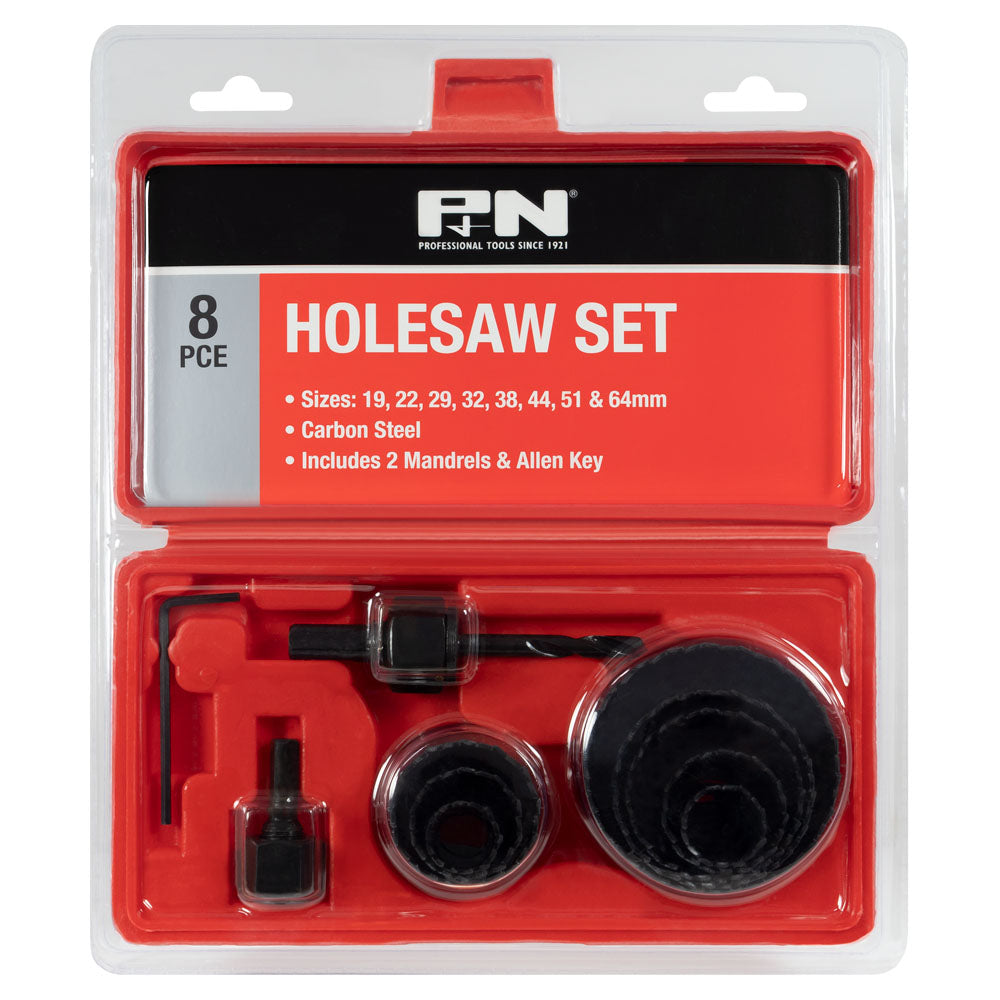 P&N - Holesaw Carbon Steel Set 19-64mm 11Pc P&N | 166044665