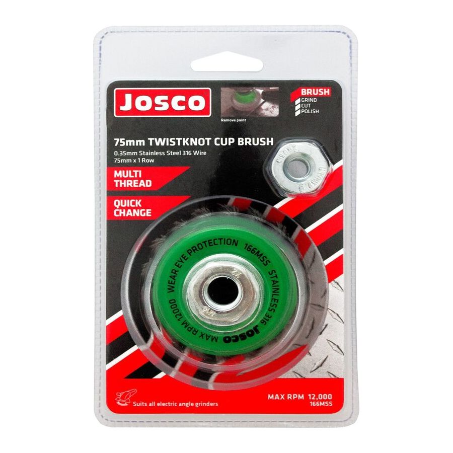 Josco - Brush Cup TK18 - 75 x 1R x MT 0.35 Stainless 316 | 166MSS
