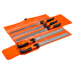 Bahco - File Set - 5 Pce - 10" - Hand (1 x 2nd Cut) - Hand - Half Round - Square - Round File - Bastard Cut - Plastic Wallet | 1-478-10-1-2