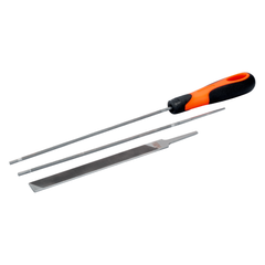 Bahco - Chainsaw Files - 8" - Combination Pack - 2 X Round 3/16" Files - 1 X Flat 6" File - No Handle | 168-COMBI-4.8