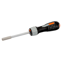Bahco - 1/4" Hex LED Light Screwdriver with Ratcheting Grip for Phillips/Pozidriv/Slotted 135mm | 808050L