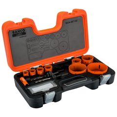 Bahco - Holesaw Set 11 Pce Vip 16 - 22 - 25 - 29 - 32 - 41 - 51 - 73 - 83mm & 930 & 9100 Arbors | 3834-SET-92