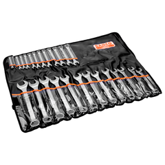 Bahco - Spanner - Metric - Combination Ring & Open End - 26mm - Vanadium-extra Chrome Plated - Open End Angle 15 Deg. - Ring 15 Deg - Offset | 111M-26