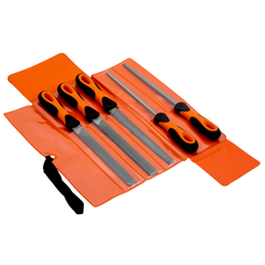 Bahco - File Set - 5 Pce - 8" - Hand (1 x 2nd Cut) - Hand - Half Round - Square - Round File - Bastard Cut - Plastic Wallet | 1-478-08-1-2