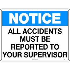 Uniform Safety Signs - 600x400mm - Metal - All Accidents No Matter How Minor etc. | 170LM