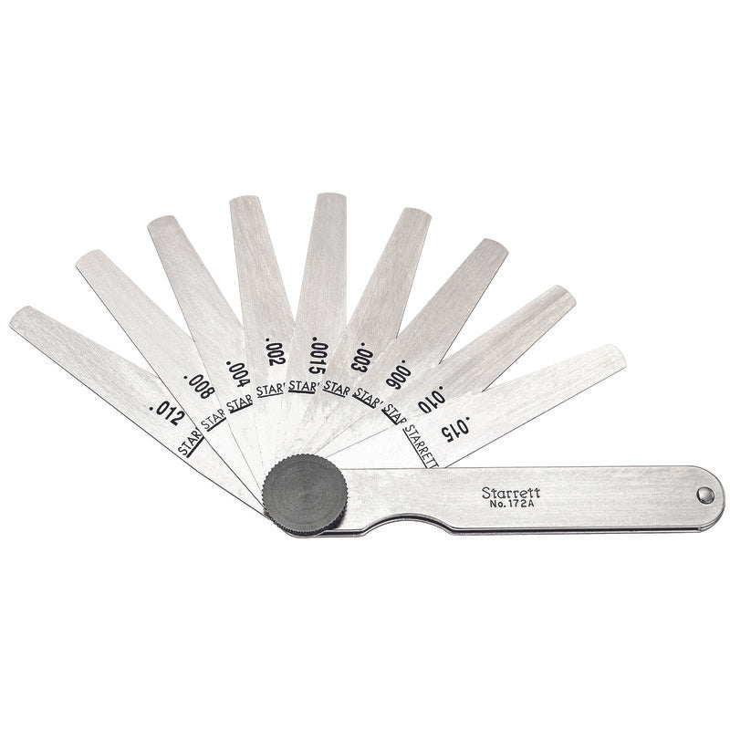 Starrett - Thickness Gage 9 Tapered Leaves .0015-.015in Range | 172at