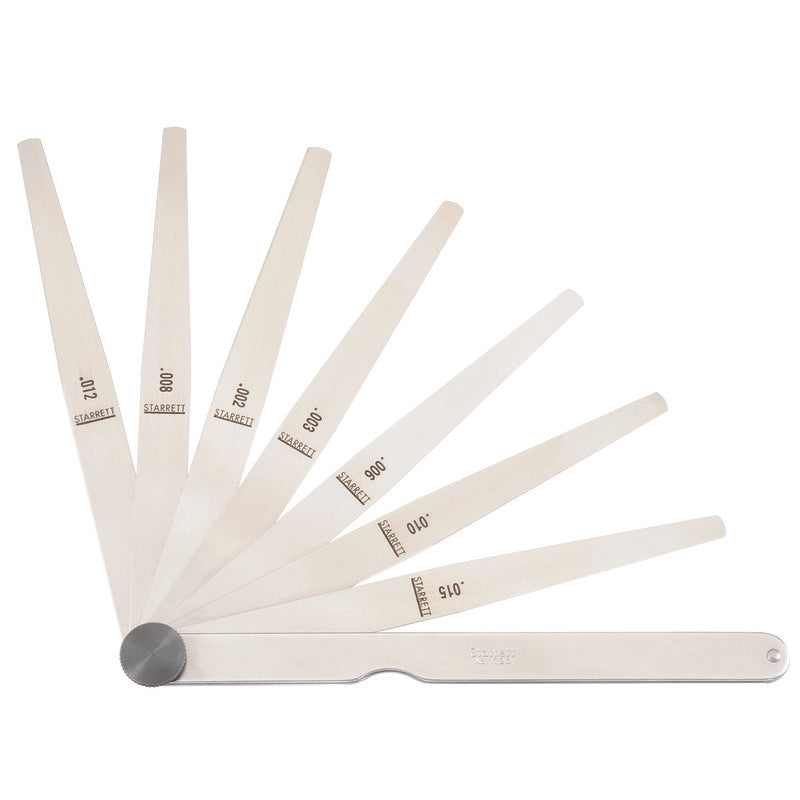 Starrett - Thickness Gage 8 Tapered Leaves .002-.015in Range | 172ct