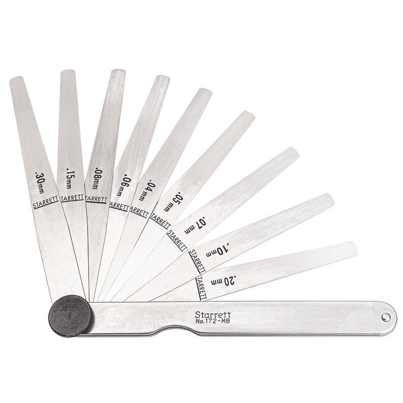 Starrett - Thickness Gage 9 Tapered Leaves 0.04-0.30mm Range | 172mbt
