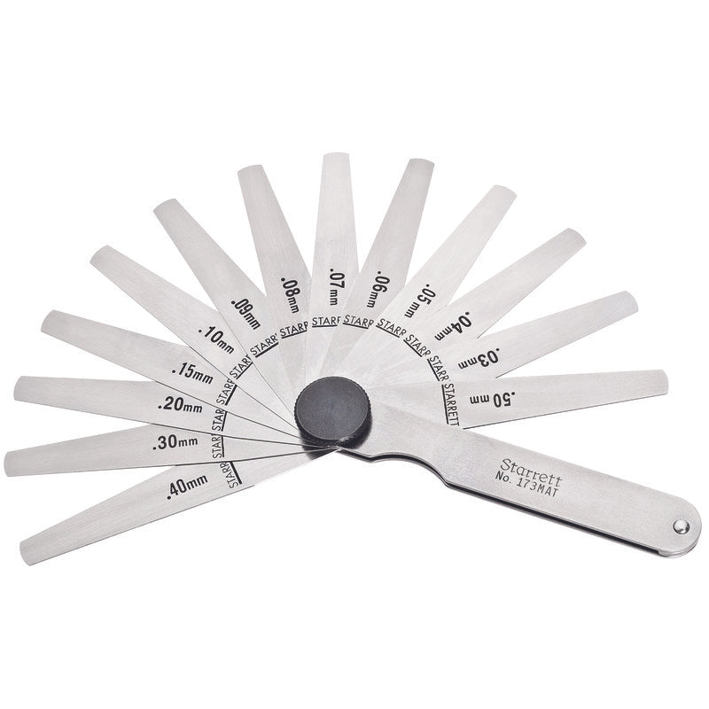 Starrett - Thickness Gage 13 Tapered Leaves 0.03-0.50mm Range | 173mat