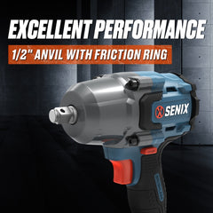 Senix - 1/2" X2 18V Brushless Mid-torque IMPACT Wrench Skin | PDWX2-M7-EU-0