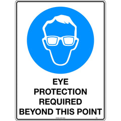 Uniform Safety Signs - 450x300mm - Poly - Eye Protection Required Beyond This Point | 175LSP
