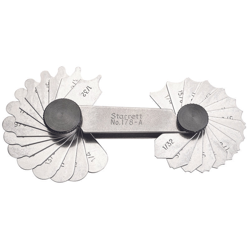 Starrett - Radius Gage 30 Leaves 1/32-1/4in Range 64ths | 178a