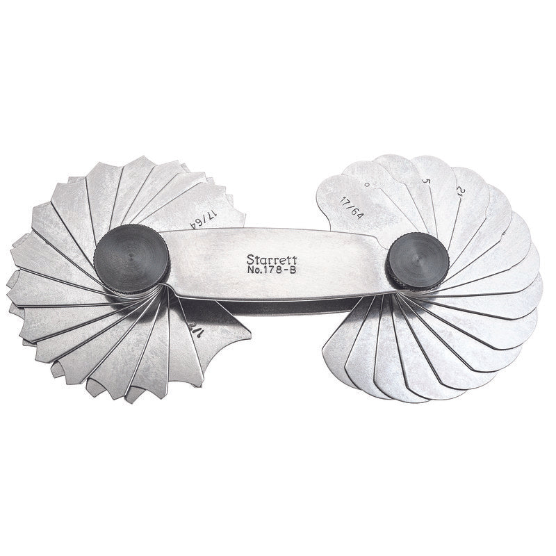 Starrett - Radius Gage 32 Leaves 17/64in-1/2in Range 64ths | 178b