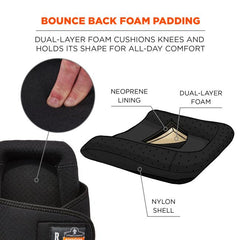 Ergodyne - ProFlex 350 Gel Foam Knee Pads - Long Soft Cap - Black | 18350