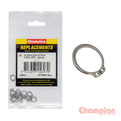 Champion - Stainless Steel External Circlips - 8mm | C1862-2