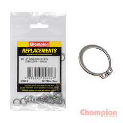 Champion - Stainless Steel External Circlips - 10mm | C1862-3