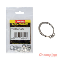 Champion - Stainless Steel External Circlips - 12mm | C1862-4