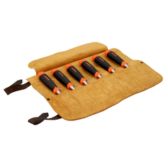 Bahco - ERGO™ Splitproof Woodworking Chisel Set - 6 Piece in Leather Roll Pouch | 434-S6-LR