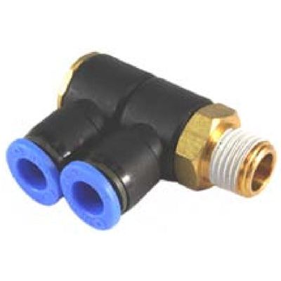 IFS - QFM6D 6mmx1/8 Push-In Double Banjo Male Elbow | 20-M006D-0602