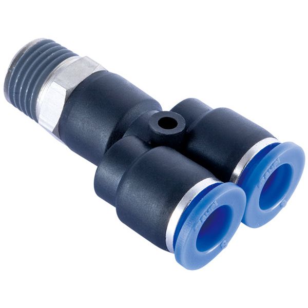 IFS - QFM76 4mmx1/4 Push-In Male Branch 'Y' | 20-M076-0404