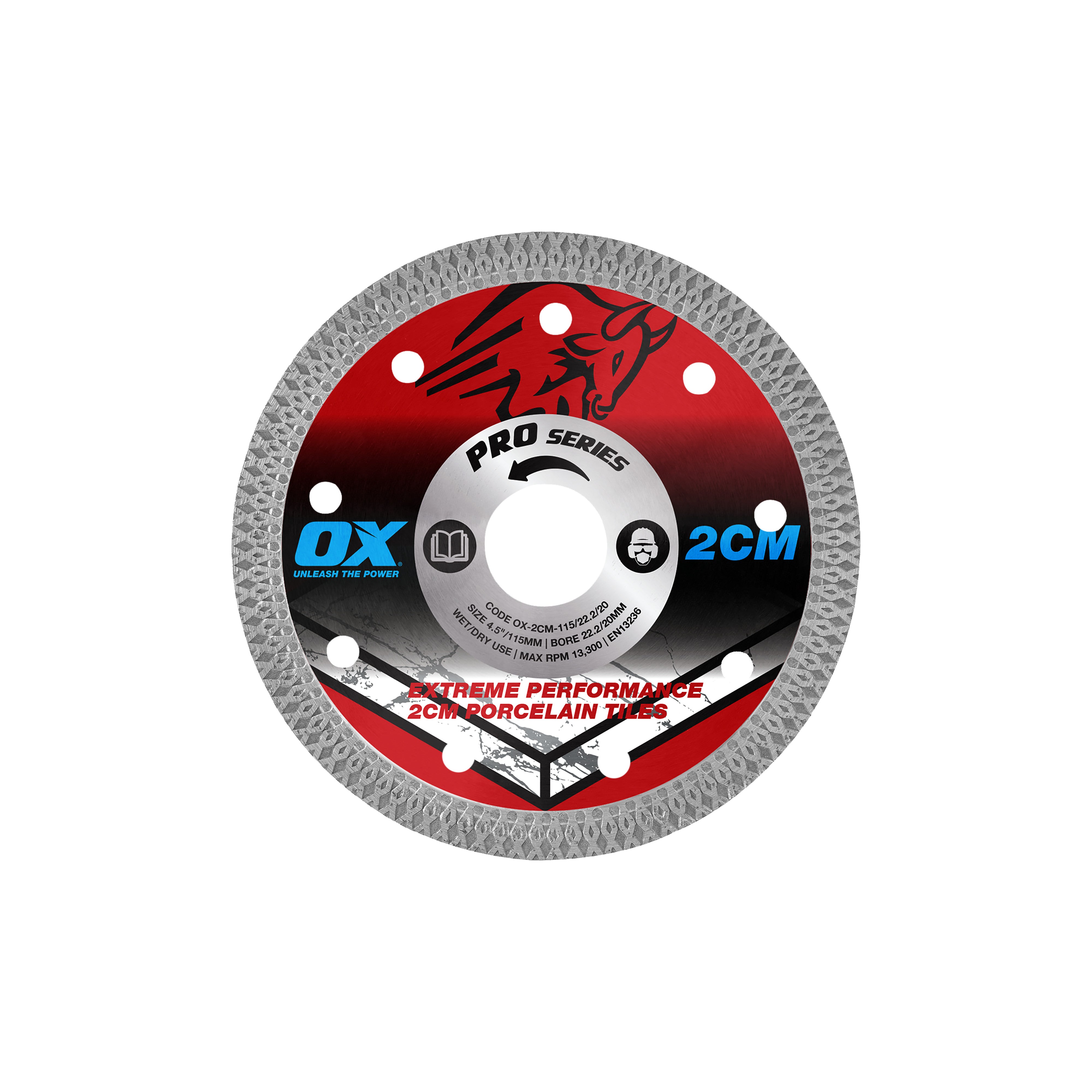 OX Tools - Pro 2cm Porcelain Cutting Blade - 115/22.23/20mm | OX-2CM-115/22.2/20