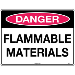 Uniform Safety Signs - 600x400mm - Metal - Danger Flammable Materials | 203LM
