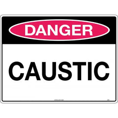 Uniform Safety Signs - 240x180mm - Self Adhesive - Danger Caustic | 207DA