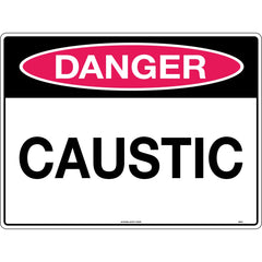 Uniform Safety Signs - 450x300mm - Metal - Danger Caustic | 207LSM