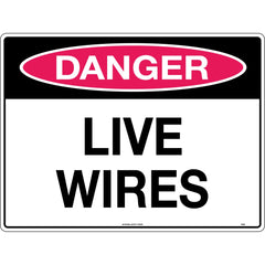 Uniform Safety Signs - 240x180mm - Self Adhesive - Danger Live Wires | 212DA