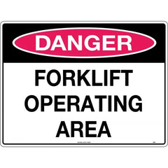 Uniform Safety Signs - 240x180mm - Self Adhesive - Danger Forklift Operating Area | 216DA