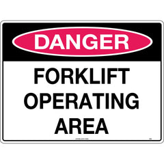 Uniform Safety Signs - 450x300mm - Poly - Danger Forklift Operating Area | 216LSP