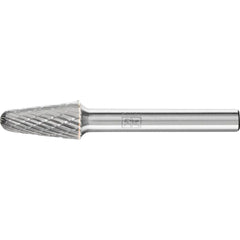 PFERD - Dia. 9.9 x 30.3mm Tungsten Carbide Burr Pointed Tree Spg Shank Dia. 6.35mm Z3P Universal Medium Cross Cut | 21725152