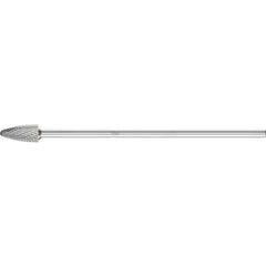 PFERD - Dia. 12.7X25.4mm Tungsten Carbide Burr Tree Shape With Radius End Rbf Shank Dia. 6.35X150mm Z3P Universal Medium Cross Cut | 21726062
