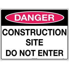 Uniform Safety Signs - 600x400mm - Corflute - Danger Construction Site Do Not Enter | 217LC