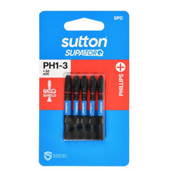 Sutton Tools - 50mm Screwdriver Bit S200 Supatorq Phillips Set Ph1-3 5Pc | S200S05B03
