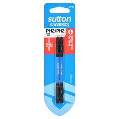 Sutton Tools - 100mm Screwdriver Bit S201 Supatorq Phillips Ph2 D/end 2Pk | S201H02E02