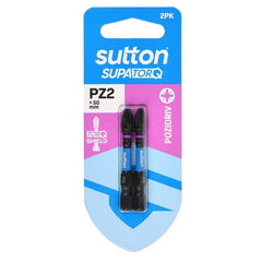 Sutton Tools - 50mm Screwdriver Bit S202 Supatorq Pozidriv Pz2 2Pk | S202H02B02