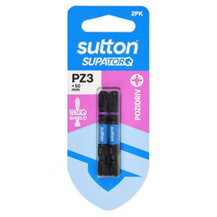 Sutton Tools - 50mm Screwdriver Bit S202 Supatorq Pozidriv Pz3 2Pk | S202H02B03
