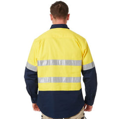 Worksense - Shirt Unisex Ls Op Frt Ctn Hoz Yellow/Navy Size 12 | FM9186490YNW012