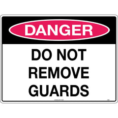 Uniform Safety Signs - 600x400mm - Metal - Danger Do Not Remove Guards | 220LM