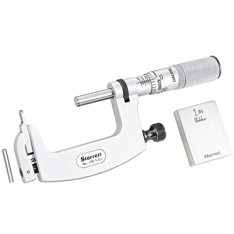 Starrett - Mul-t-anvil Micrometer 2in .001in Grad Carbide Spindle | 220xfl-2