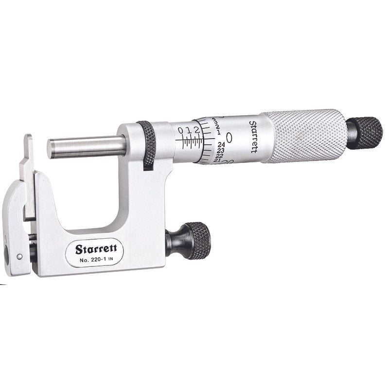 Starrett - Mul-t-anvil Micrometer 1in .001in Grad Carbide Spindle | 220xrl-1