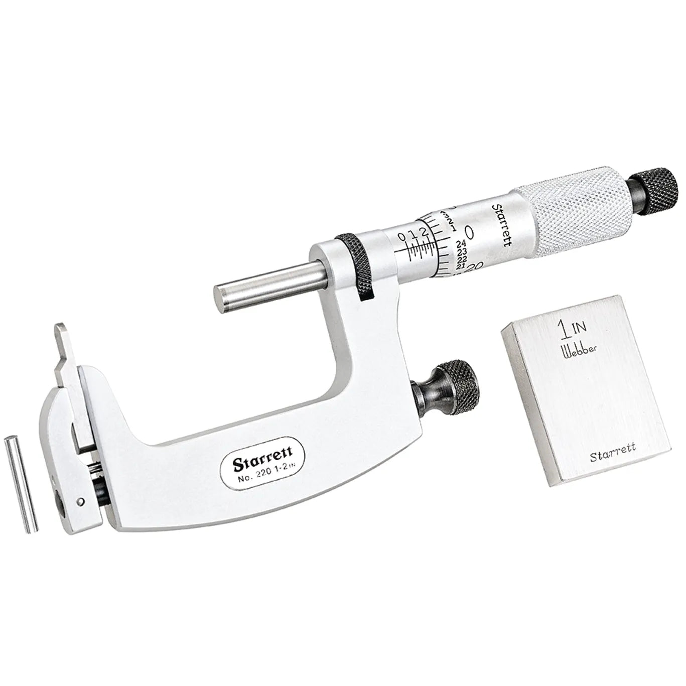 Starrett - Mul-t-anvil Micrometer 2in .001in Grad Carbide Spindle | 220xrl-2