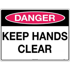 Uniform Safety Signs - 240x180mm - Self Adhesive - Danger Keep Hands Clear | 221DA