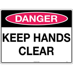 Uniform Safety Signs - 600x400mm - Poly - Danger Keep Hands Clear | 221LP