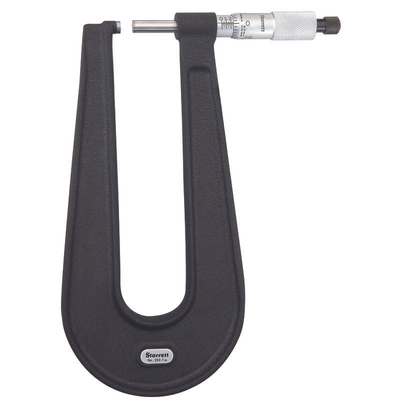 Starrett - Sheet Metal Micrometer 1in Carbide Spindle/flat Anvil | 222bxr-1