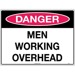 Uniform Safety Signs - 450x300mm - Metal - Danger Men Working Overhead | 222LSM