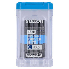 Sutton Tools - 50mm Scrdrv Bit S206 Supatorq HEX Hx5 STACK-IN 15Pk | S206T15B05