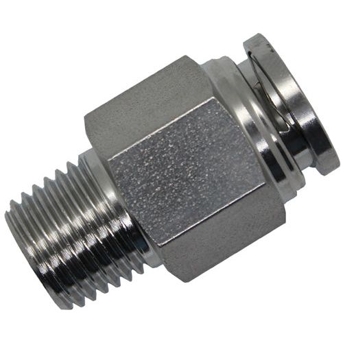 IFS - 16mmx3/8 Stainless Steel Push-In Male Connector | 23-M003-1606