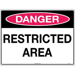 Uniform Safety Signs - 240x180mm - Self Adhesive - Danger Restricted Area | 234DA